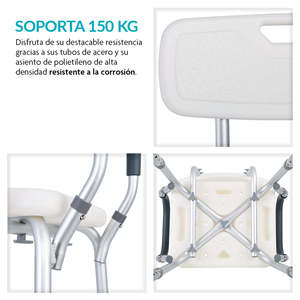 Sedia doccia per gli anziani, fino a 150 kg - Product Image 4