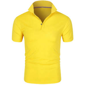 Vêtements de rue haut de gamme pour hommes pour chemises |   Jaune vif uni, tricoté, doux au toucher |   Respirant, léger, séchage rapide, écologique - Product Image 1
