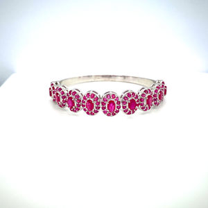 Prix de gros 925 Sterling Silver Ruby Gemstone Tennis Bracelets pour femme Cuban Link Chain Bracelet pour la fête de mariage - Product Image 2