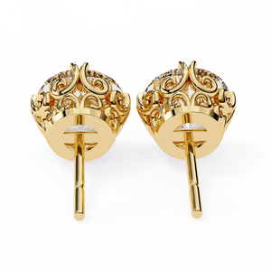 Boucles d'oreilles uniques en or 18 carats avec diamant de laboratoire, boucles d'oreilles de qualité supérieure - Product Image 1