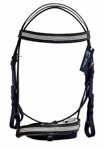 Brida Equipride Acolchada y Cómoda con Diseño Anatómico de Cristal Transparente Diamante, Brida para Caballo de Cuero Anatómico - Product Image 2