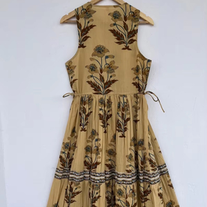 Femmes filles imprimé pur coton Maxi robe indien bloc imprimé décontracté été soirée à la mode en gros longue Midi en vrac - Product Image 1