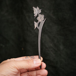 Hot Sale Customizable Buffalo Horn Hair Styling <b>Accessories</b> Vietnam Handicraft with Flower Bird Design Wholesale Acceptable - Product Image 2