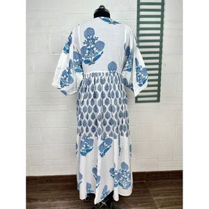 Boho Pure Cotton Maxi <b>Dress</b> <b>Elastic</b> Waist Soft Breathable Sustainable Clothing Perfect Gift for Her Intricate Hollow Versatile - Product Image 6