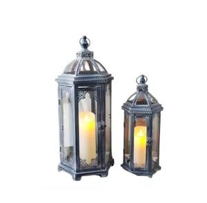 Juego de farolillos marroquíes de gran venta, vidrio y metal multicolores para decoración del hogar o la boda, incluye portavelas y frascos - Product Image 2