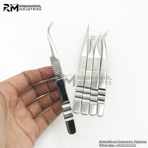RMI 2025 nouveauté Logo personnalisé argent pince à épiler incurvée fibre pointe acier inoxydable pince à épiler professionnelle pour Extension de cils - Product Image 2