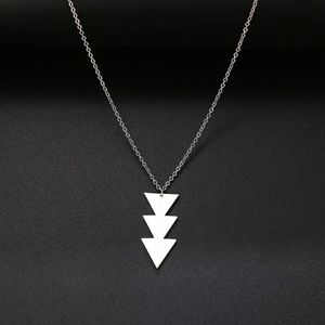 Fábrica al por mayor nuevo 925 Acero inoxidable geométrico triángulo collares colgantes para mujeres joyería de boda regalos de navidad - Product Image 4