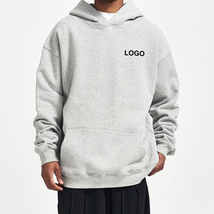 เสื้อฮู้ดแขนยาวผ้าฝ้าย100% 500Gsm พิมพ์ลายโลโก้ได้ตามต้องการเสื้อฮู้ดดี้โอเวอร์ไซส์สำหรับผู้ชาย - Product Image 1