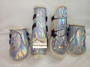 Fers à cheval en cuir de vison avec doublure en fourrure de vison équestre fers à cheval avec tendon de cheville brossage fers à cheval avec des caractéristiques confortables - Product Image 2