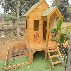 Playhouse jardim edifício personalizado crianças grande madeira exterior Playgrounds