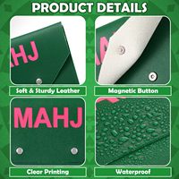 Mahjong-Karten 2026, offizielle Mahjong-Karten-Tasche, gelbe Leder-Mahjong-Karten-Clutch-Halterung