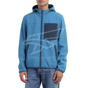 Professionnel fabriqué Slim Fit Softshell veste tenue décontracté utilisation en plein air hommes Softshell couleurs contrastées pour les vestes pour hommes - Product Image 1