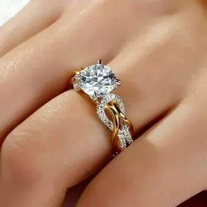 Tishya Diamond 925 plata esterlina mujer 3,00 Ct Moissanite anillo de compromiso estilo Vintage anillo fino para boda y Aniversario - Product Image 4