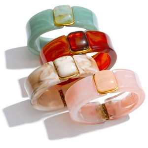 Designer Wholesale Customized Color Size Chunky Resin <b>Bracelet</b> Cuff Bangle High Quality Handmade White Tortoise <b>Shell</b> Leopard - Product Image 3