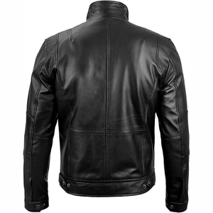 Winter-ready leather <b>biker</b> <b>jacket</b> for men, soft genuine leather, durable and stylish OEM/ODM available - Product Image 5