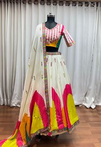 ออกแบบ gaji Silk ด้วยการพิมพ์ดิจิตอลและกระจกทำงาน lehenga choli expoert อินเดียและอุปทานในอัตราที่ต่ำที่สุด - Product Image 6