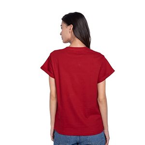 T-shirts personnalisés écologiques décontractés en tricot anti-boulochage imprimés numériquement pour femmes, à manches courtes, 100 % coton et motifs plumes - Product Image 2