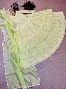 Dernière collection de Lehenga Choli pour femmes de Tennecy, en faux georgette, avec broderie et sequins, vêtements de mariage indiens et pakistanais - Product Image 4