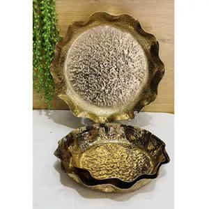 Mesa decorativa con forma de hoja, frutero, mesa de comedor, cuenco multifunción para servir, cuencos de aluminio hechos a mano - Product Image 6