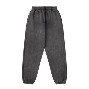 Pantalons de survêtement décontractés pour hommes 2025, respirants, délavés à l'acide, poids lourd, vintage, personnalisés, en molleton français, écologiques, broderie minimale - Product Image 2