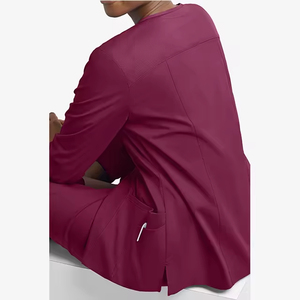 Elegante gradiente de colores Venta caliente Unisex Médico Enfermería Jogger Mujeres Hospital Scrubs Traje Spandex Chaqueta hecha de punto - Product Image 2