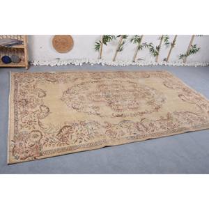 Alfombra de lana con diseño de retales turcos Vintage, Beige, marrón, 5,9x9,7 pies, área grande, rectángulo, pasillo, látex, nuevo modelo, para sala de estar - Product Image 3