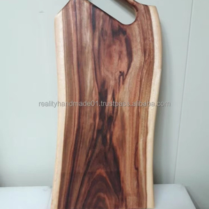 เขียงไม้หนาทรงสี่เหลี่ยมผืนผ้าสำหรับใช้ในครัวเขียงไม้ไผ่ไม้อคาเซียสีดำทำจากไม้ธรรมชาติ - Product Image 2