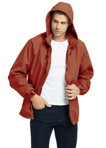 เสื้อกันลมคอตั้งหลากสีแจ็กเก็ตกันน้ำพร้อมฝากระโปรงหน้าผ้าใบเคลือบสีล้วนแบบเรียบง่าย - Product Image 4