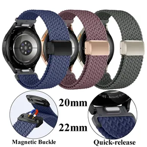 Correa de reloj de nailon elástico con hebilla magnética de liberación rápida para Huawei <span class=keywords><strong>Watch</strong></span> GT6Pro <span class=keywords><strong>46mm</strong></span> 22mm 20MM correa de reloj para <span class=keywords><strong>Galaxy</strong></span> 6 <span class=keywords><strong>5</strong></span> Classic - Product Image 1