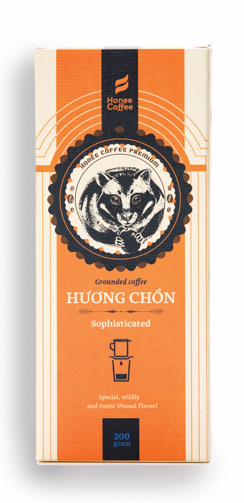 HuongChon洗練された挽いたコーヒー200g/箱貯蔵寿命24ヶ月