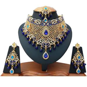 Juego de Joyas de Novia Chapadas en Oro con Circonita y Cobre Real Indio para Mujer, Elegancia Tradicional para Fiestas, Acabado Regio - Product Image 1