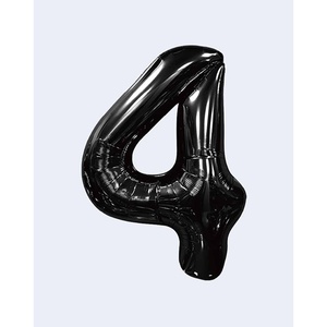 Palloncini Numero Party Love Neri N4 100 Cm 12 Pezzi per Sacchetto - Product Image 1