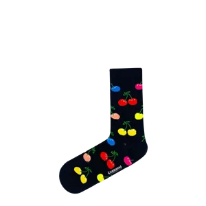 7-Piece Breathable Nylon <b>Sock</b> Set Colorful Fruit Embroidery Print Custom Logo One Size <b>Knee</b>-<b>Length</b> for Spring Daily Use - Product Image 2
