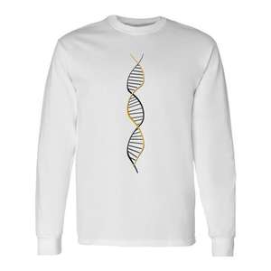 Camiseta de manga larga con diseño de doble hélice de ADN, diseño de ciencia genética, unisex, para adultos, cuello redondo, impresión digital - Product Image 1