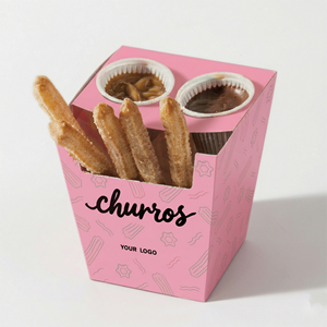 กล่องคอมโบแบบกำหนดเองสำหรับใส่ชูโร เฟรนช์ฟรายส์ แซนด์วิช เฟรนช์ฟรายส์ ชาวาร์มา บรรจุภัณฑ์แบบกำหนดเองพร้อมช่องใส่ซอส - Product Image 1
