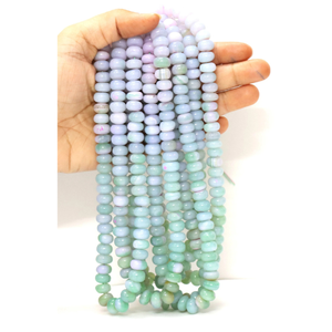 ลูกปัดโอปอลสีเขียวลาเวนเดอร์ทรงรอนเดล: คุณภาพ AAA, 7-10 มม., 7.5/15 นิ้ว - Product Image 4