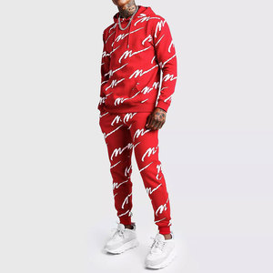 Survêtement d'hiver en coton à fermeture éclair sur le devant avec motif sérigraphié pour hommes au prix le plus bas quantité minimale de commande - Product Image 1