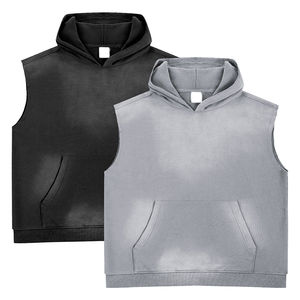 Sweat à capuche personnalisé délavé à l'acide avec logo brodé OEM Vintage Fabricants de sweats à capuche délavés à l'acide Sweat à capuche délavé au soleil - Product Image 6