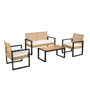 Juego de jardín de mimbre moderno al mejor precio, muebles de exterior de ratán de PE BeNK para el hogar, Hotel, escuela, patio, fabricado al aire libre - Product Image 1