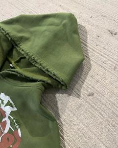 Sweat à capuche Streetwear de haute qualité polaire blanc Boxy Zip up Vintage Double couche lavage à l'acide soleil délavé sweats à capuche en détresse pour hommes - Product Image 5