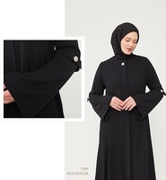 Nouvel arrivage de caftan de style arabe de Dubaï Abaya noire pour femmes robe musulmane traditionnelle à manches longues respirante pour l'extérieur