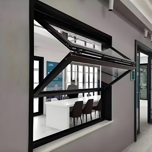 Aluminium Bi Fold <strong>Window</strong> Fold up Glass <strong>Windows</strong> American Vertical Roll up <strong>Grid</strong> Folding <strong>Window</strong> for Bar Shop Coffee - Product Image 1