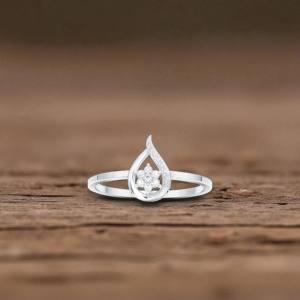 ชุดง่ามเพชรโมอิส E-F/VVS-VS เพชรทรงกลมตัดเพชร0.08กะรัตแหวนแฟนซีที่ดูน้ำหนักเบาและโปร่งสบายผลิตในแพลตตินัมสำหรับผู้หญิง - Product Image 6