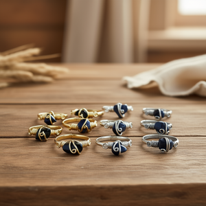 Bohemian Style Gold Plated Brass Gemstone <b>Rings</b> Jewelry - Product Image 3
