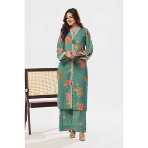 Conjunto de Traje Midi de 2 Piezas para Mujer, Color Verde, Sin Costuras, de Chifón, Poliéster/Rayón, con Borlas - Product Image 3