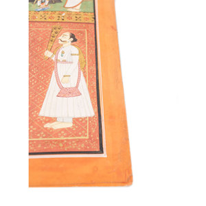 Tapiz de Pared de Tela de Algodón Bohemio Rojo y Naranja con Arte Pichwai para Decoración de Interiores y Exteriores, Diseño Navideño - Product Image 4