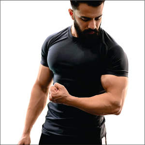 เสื้อยืดสำหรับยิมฟิตเนสยิมผู้ชายชุดกีฬาแบบสั่งทำสำหรับงานหนักดีไซน์ล่าสุด - Product Image 2