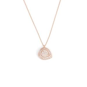 Collar de Plata de Ley 925 con Ojo Turco y Corazón, con Piedra Blanca y Detalles en Oro Rosa, Ideal para Regalo - Product Image 2