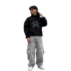 Sudadera con Capucha de Algodón con Bolsillo Bordado, Estilo Urbano, Personalizada, con Estampado Gráfico Propio y Etiqueta, Venta al Por Mayor - Product Image 1