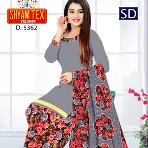 Setelan Jas Katun Murni Dalam Kurta Kameez, Cetak Digital dengan Dupatta Set Stich Dibuat untuk Wanita Gaun Patiyala 2022 India